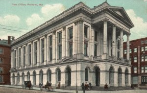 Vintage Postcard 1910's View of Post Office Building Portland Maine ME