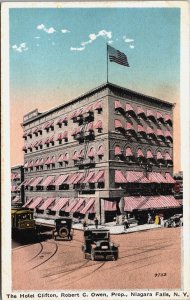 The Hotel CLifton Robert C. Owen Prop Niagara Falls New York Postcard C317