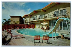 1960 San Clemente Inn Los Angeles San Diego Pool Southern California CA Postcard