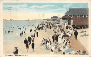 G60/ Watch Hill Rhode Island Postcard c1940 Bathing Scene Beach