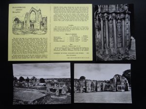 Shropshire 3 x HAUGHMOND ABBEY c1964 RP Postcard & Leaflet by Ministry of Works