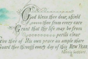 1880s-90s Raphael Tuck New Year's Card Fannie Goddard Poem P214