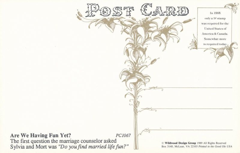 Old Photo Humorous Caption - Are Sylvia and Mort Having Fun Yet?