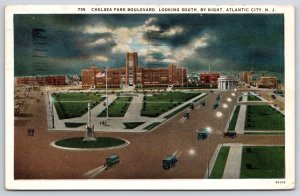 1925 Chelsea Park Boulevard By Night Atlantic City New Jersey NJ Posted Postcard