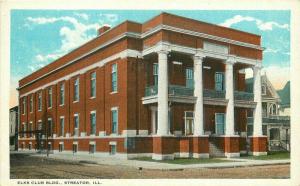 Elks Club Building Streator Illinois 1920s Fraternal Postcard Teich 3967