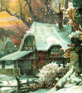 1880s Mica Christmas Snow Winter Scene The Metropolitan Fab! #5E