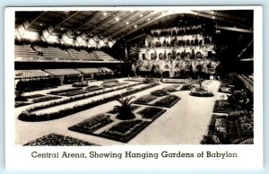 RPPC CHICAGO Horticultural Exposition IL ~ Hanging GARDENS of BABYLON Arena 1936