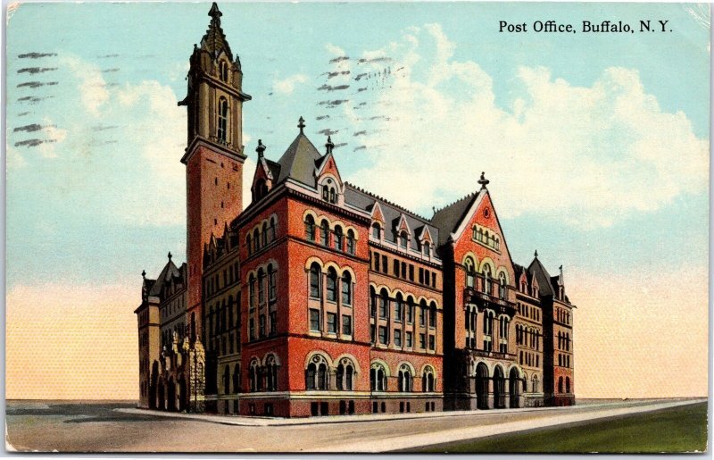 VINTAGE POSTCARD THE POST OFFICE BUILDING AT BUFFALO NEW YORK MAILED 1912