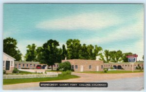 FORT COLLINS, Colorado CO ~ Roadside Motel STONECREST COURT c1940s-50s Postcard