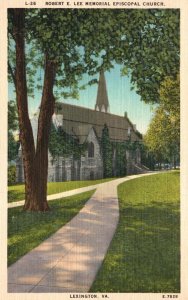 Vintage Postcard 1920's Robert Lee Memorial Episcopal Church Lexington Virginia