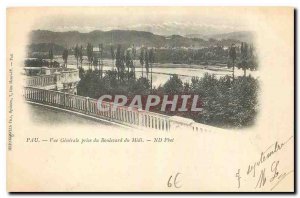 Old postcard Pau general view taken from the Boulevard du Midi