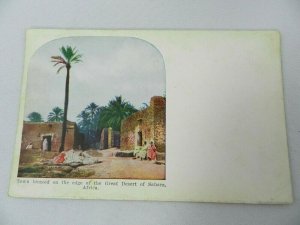 Vintage Postcard TOWN LOCATED ON EDGE OF THE  DESERT OF SAHARA AFRICA