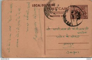 India Postal Stationery Horse 6p to Jaipur