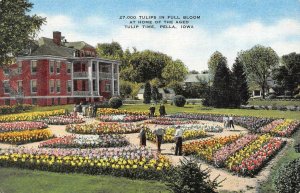 PELLA, Iowa IA   TULIP TIME  Aged Home~Street Scrub~Parade *3* c1940's Postcards