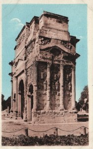 Vintage Postcard L'Arc De Triomphe Cote Est Ruins of Building Orange France