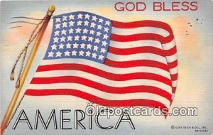 God Bless America Flag 1945 light postal marking on front