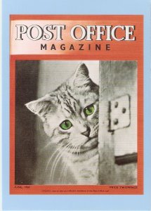The Post Office Cat. Smokey Modern  English photo postcard