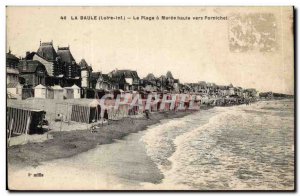 La Baule Old Postcard The beach at high tide to Pornichet