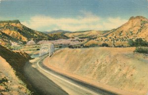 1950 Rio Grande River Bridge On The Santa Fe Los Alamos Hwy NM Vintage Postcard