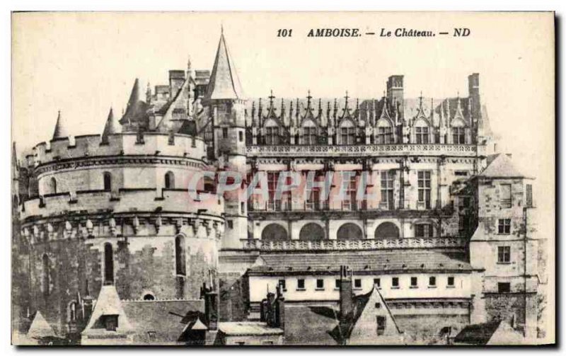 Old Postcard Amboise Chateau