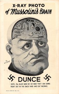 H95/ Patriotic Postcard c1910 Anti-Italy Mussolini's Brain Dunce Comic 229