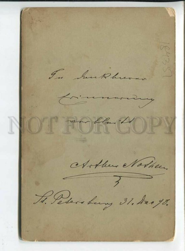 3184351 AUTOGRAPH Arthur NOSHEM Musician 1898 CABINET PHOTO