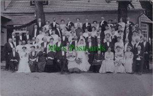 Social History Postcard - Ancestors, Large Wedding Group, Bride & Groom RS35613