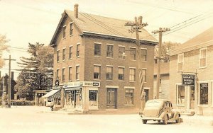 Searsport ME Grants Barber Shop Drug Store Old Car Real Photo Postcard