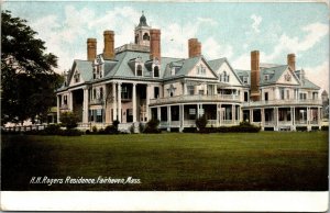 Vtg 1900s H.H. Rogers Residence Home Fairhaven Massachusetts MA Postcard