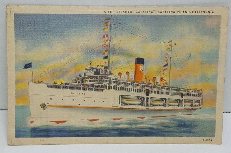 Catalina Island Steamer California Vintage Postcard