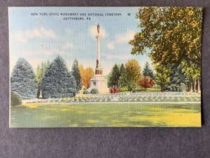 New York State Monument Gettysburg PA Linen Postcard H2331082852