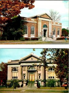 2~ca1950's Chrome Postcards CONNEAUT, OH Ohio POST OFFICE & LIBRARY Ashtabula Co