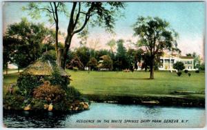 GENEVA, New York  NY   Residence WHITE SPRINGS DAIRY FARM  1908  Postcard