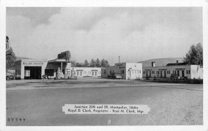 Chief Motel Service Station Gas Pumps Montpelier Idaho Postcard Wilens 20-11061 