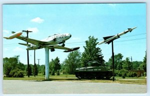 GRAYLING, Michigan MI~ AMERICAN LEGION POST Military Plane & Tank 1960s Postcard