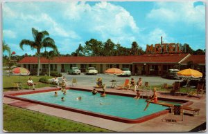 Poinsettia Motel Leesburg Florida Guest Rooms Swimming Pool Restaurant Postcard