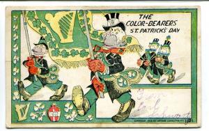 St Patrick's Day The Color Bearers Holiday 1910 postcard