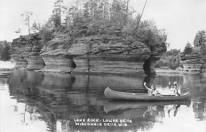 Lone Rock-Lower Dells Real Photo - Wisconsin Dells, Wisconsin WI  