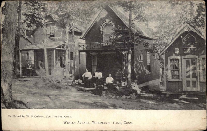 Willimantic Connecticut CT Wesley Cve Camp 1907 Jewett City Cancel Postcard