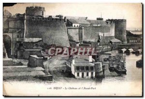 Brest - Le Chateau and Avant Port - Old Postcard