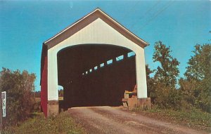 Parke County Indiana Nevins Covered Bridge Chrome Postcard Unused