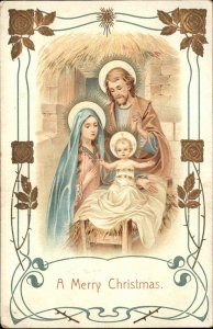 Christmas Nativity Baby Jesus Mary Joseph Christianity c1910 Postcard