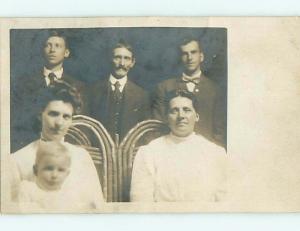 Pre-1920's rppc CHILD WITH WOMEN & MEN IN SUITS r6322