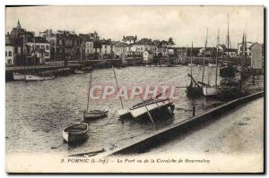 Old Postcard Pornic Port Vu De La Corniche From Gourmalon Charter