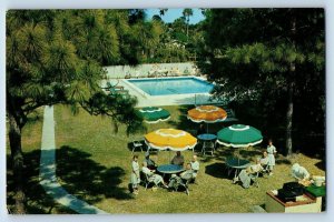 c1950 Aerial View Swimming Pool Royal Park Inn Guest Vero Beach Florida Postcard