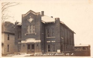 Strawberry Point Iowa Masonic Temple Real Photo Vintage Postcard A107787
