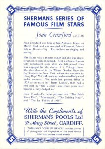 Joan Crawford Advertising Complients Of Sherman's Pools Cardiff