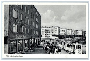 c1920's Holtenauer Street Kiel Germany Building Trolley Car Postcard