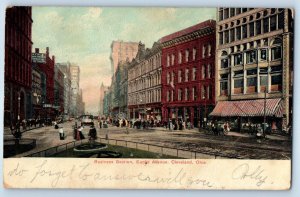 1908 Cleveland Ohio OH Vintage Postcard Business Section Euclid Avenue Building