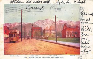 WASATCH RANGE 25TH STREET OGDEN UTAH TO NORWAY TROLLEY POSTCARD 1906